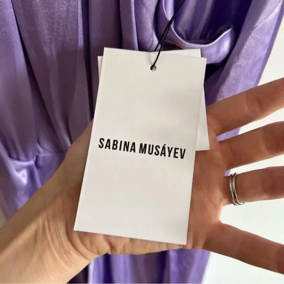 New Sabina Musayev Natti Midi Maxi Formal Bridesmaid Dress Lilac Open Back Mauve - Picture 11 of 14